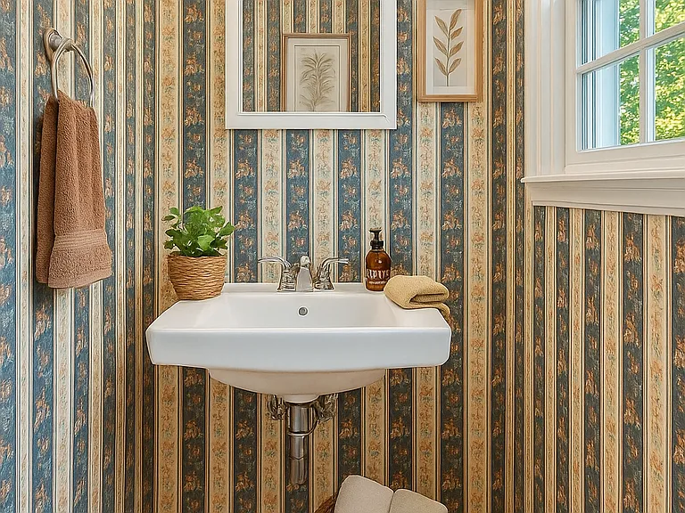 Virtually staged- 1st Floor powder room