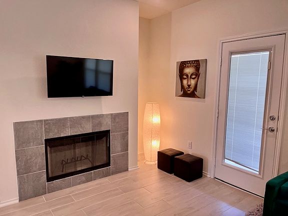 Wood burning Fireplace with Smart TV