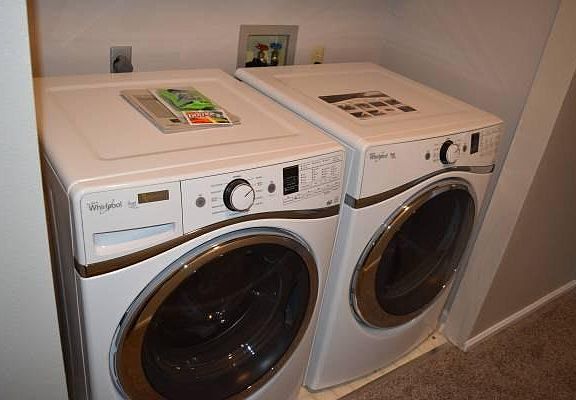 Front loading washer and dryer.