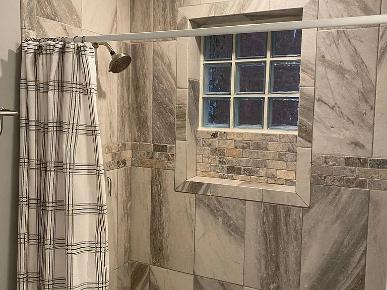 Large tiled shower