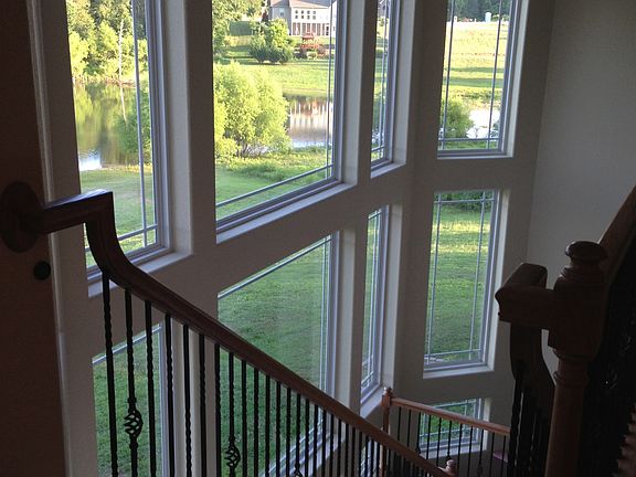 View down the stairs