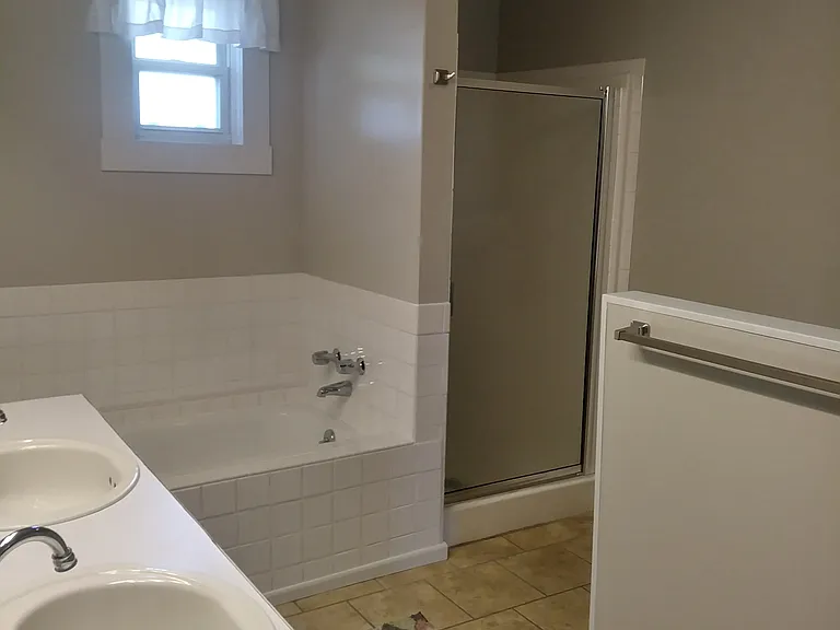 Separate tub and shower