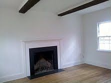 Fireplace with beams