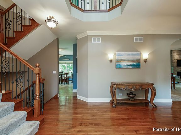 Spacious foyer with double door coat closet. 