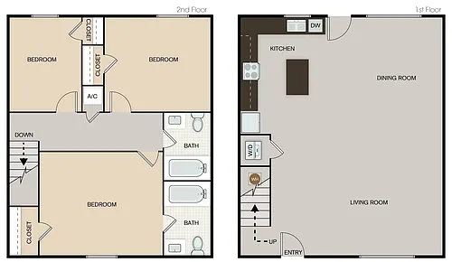 Floor plan 3 bedroom 2 bath