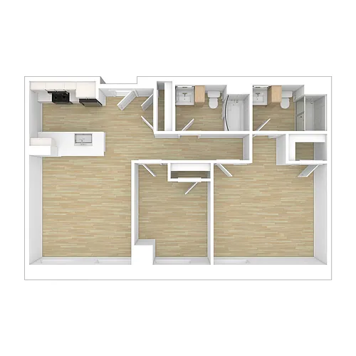 Floor plan 3 Bedroom + 2 Bathroom