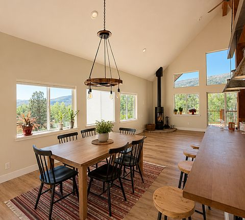 Dining area with access to the back yard deck