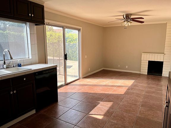 Kitchen open to dining area