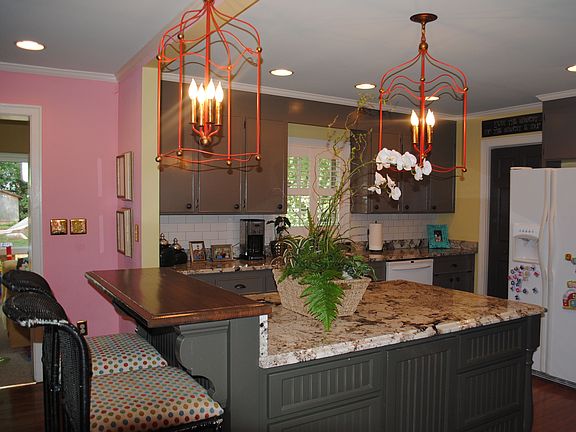 Kitchen with granite island