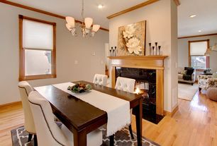 Traditional Dining Room with Town Hall Plank 3/8 in. Thick x 3 in. Wide x Random Length Maple Caramel Engineered Hardwood