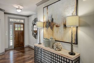 transitional entryway with hardwood floors crown molding flush light high ceiling - Foyer Tile Design Ideas transitional entryway with hardwood floors crown molding flush light high ceiling - Foyer Tile Design Ideas