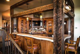 Rustic Bar Ideas - Design, Accessories & Pictures | Zillow Digs ...  1 tag Rustic Bar with Columns, Pendant Light, Hardwood floors, Built-in  bookshelf,