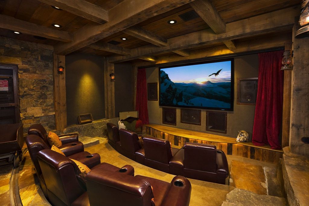 Rustic Home Theater with Wall sconce by Locati Architects Zillow Digs