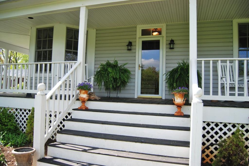 Cottage Front Door with French doors & Transom window in LOVETTSVILLE