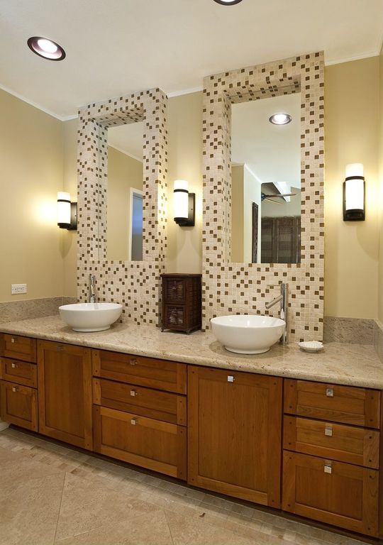 Modern 3/4 Bathroom with Vessel Sink & Powder room in Honolulu, HI ...