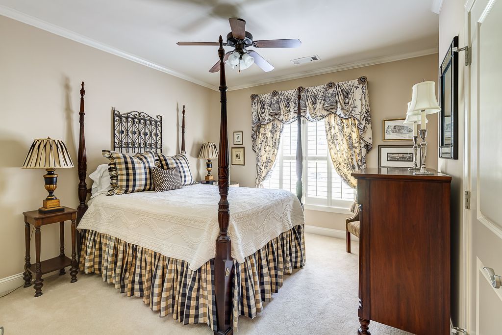 Traditional Guest Bedroom With Crown Molding By Karen Cannon Traditional Guest Bedroom With Carpet Flush Light High Ceiling Crown Molding
