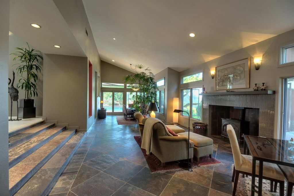 slate living room floor