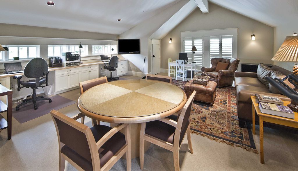 Traditional Home Office with Wall sconce by Shuler Architecture