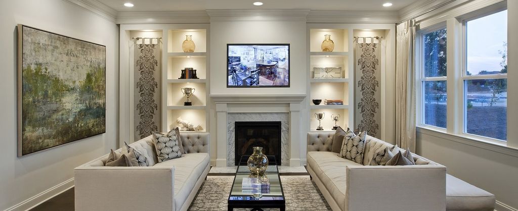 19 Beautiful Small Living Rooms Interior Design Ideas High Ceilings Tall Window Ideas Regtangular Beige Wood Soft Ottoman White Electric Fireplace Mantels Gray Fabric