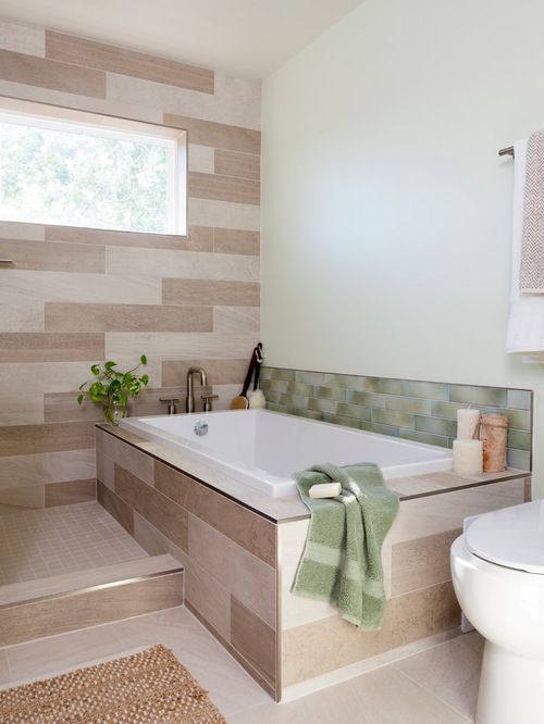 Contemporary Master Bathroom With Drop In Bathtub By Case Design Contemporary Master Bathroom With Limestone Tile Floors Cheviot Freestanding Drop In Cast Iron Bathtub