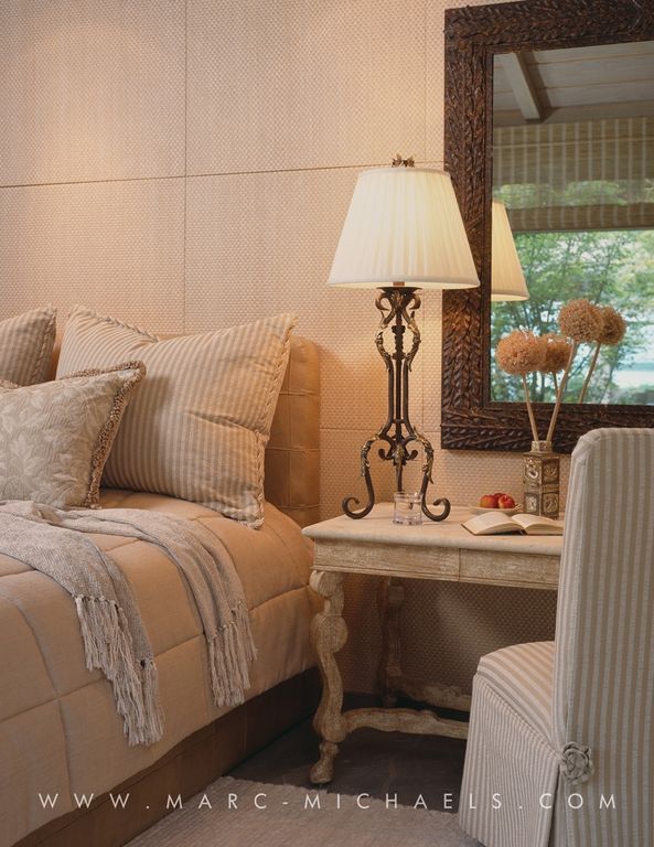 Eclectic Guest Bedroom with Carpet by MarcMichaels Interior Design