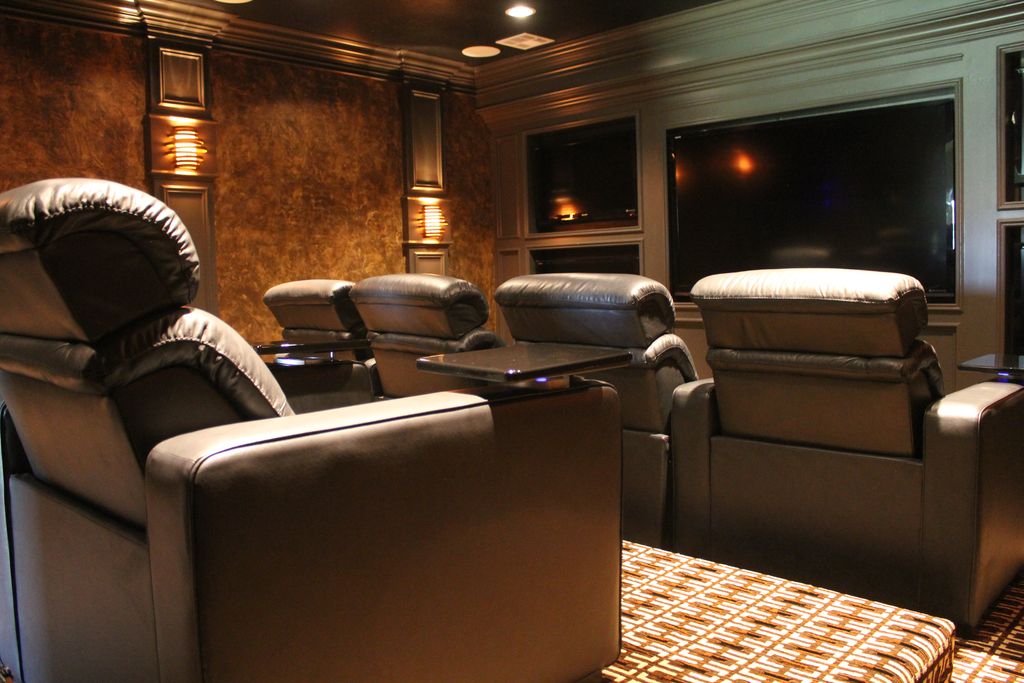 Traditional Home Theater with Crown molding by bellavici Zillow Digs