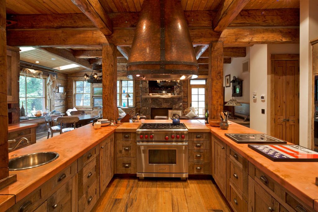 Rustic Kitchen with Breakfast nook & Wood counters in ASPEN, CO | Zillow Digs | Zillow