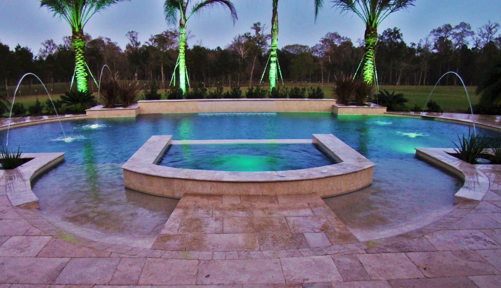 Pool Beds mediterranean swimming pool with pool with hot tubsignature Pool Beds mediterranean swimming pool with pool with hot tubsignature