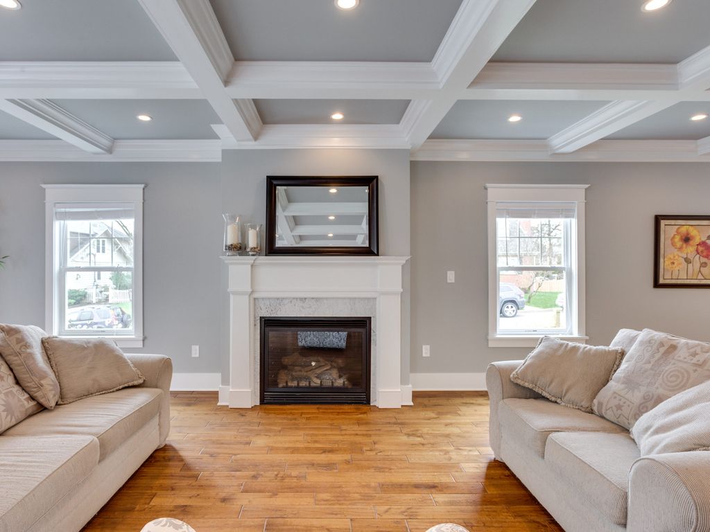 Traditional Living Room With Fireplace traditional living room with cement fireplace & box ceiling Traditional Living Room With Fireplace traditional living room with cement fireplace & box ceiling