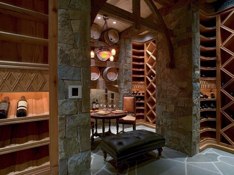 Craftsman Wine Cellar with slate floors & Exposed beam Zillow Digs