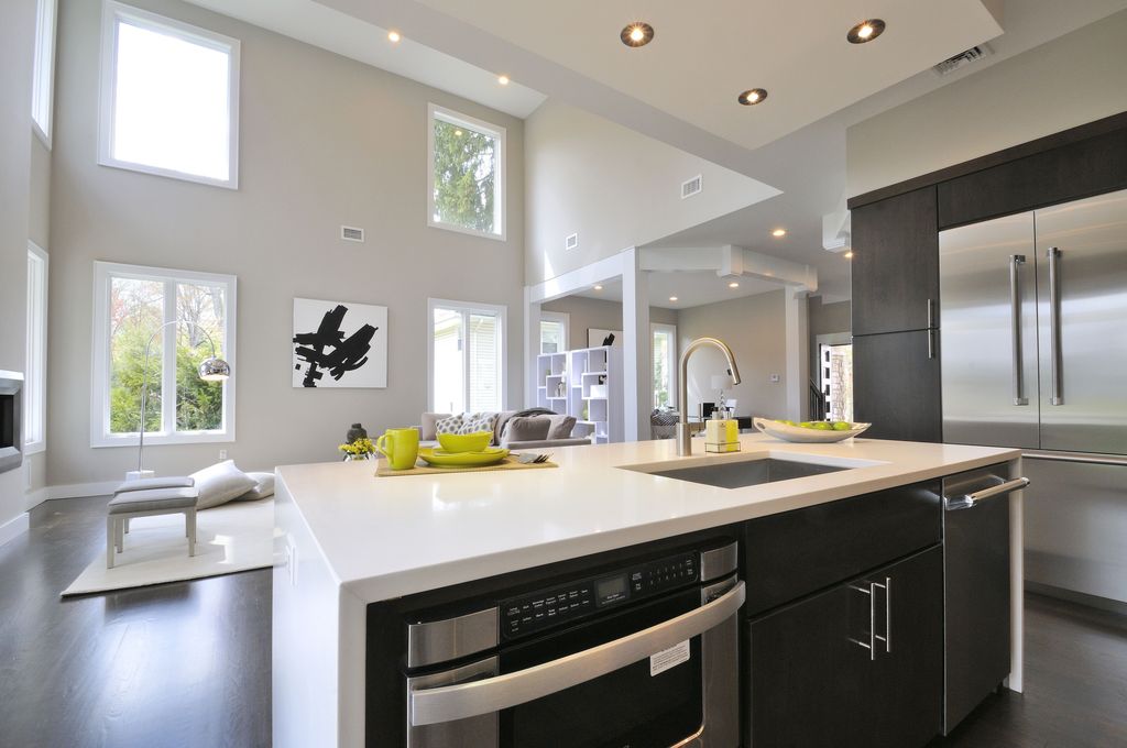 Contemporary Kitchen with Clerestory window & Casement window in ...