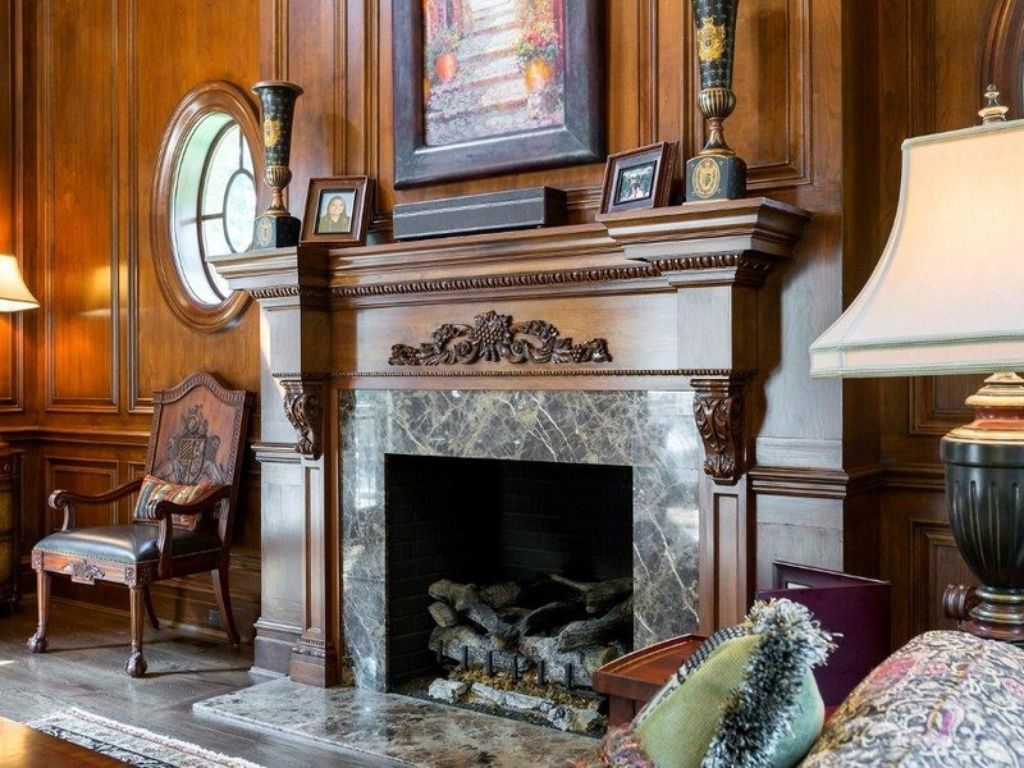 craftsman living room with stone fireplace & chair rail | zillow craftsman living room with stone fireplace & chair rail | zillow