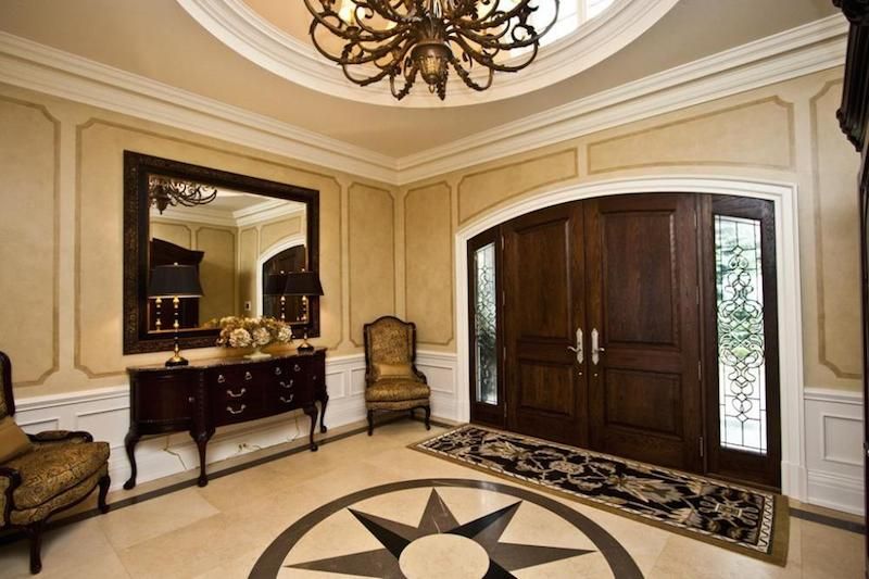French Doors For Entryway Traditional Entryway With Wainscoting