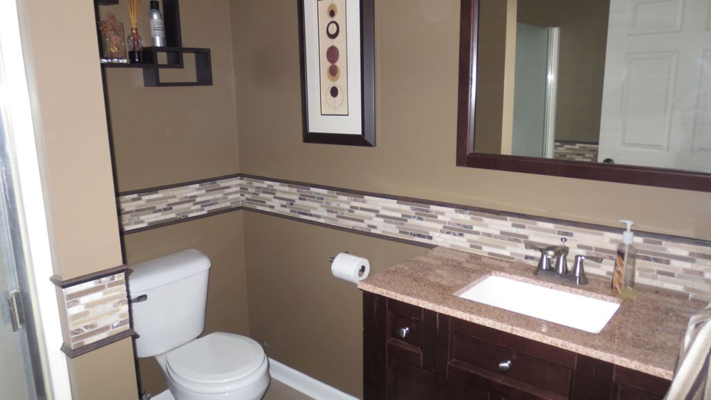 Bathroom Cabinets Grand Rapids Mi contemporary 3/4 bathroom with ceramic tile & undermount sink in Bathroom Cabinets Grand Rapids Mi contemporary 3/4 bathroom with ceramic tile & undermount sink in