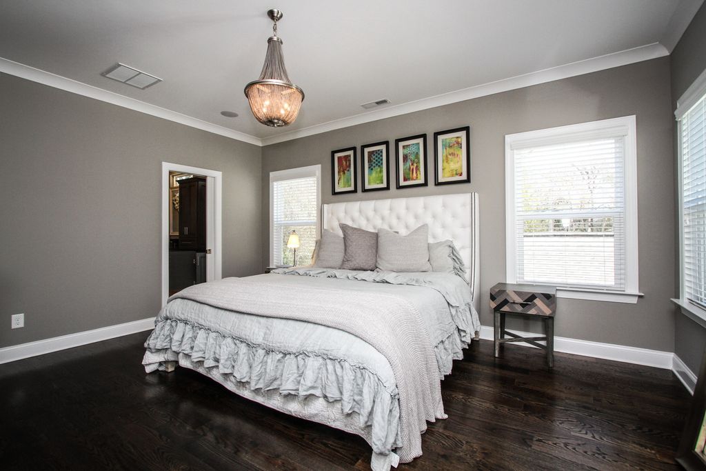 Guest Bedroom With Crown Molding Pendant Light In Charlotte Nc Transitional Guest Bedroom With Crown Molding Pendant Light 19th C French Empire Chainmail