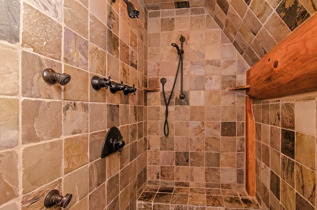 Rustic Master Bathroom with Cathedral ceiling by Bob Maiocco 8z