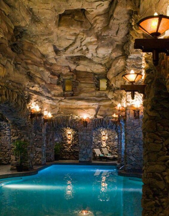 Rustic Swimming Pool with Indoor pool & exterior stone floors | Zillow ...