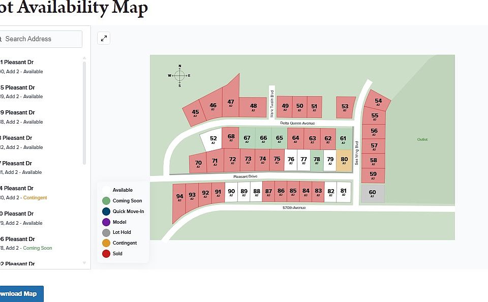 Great Rivers homesite map