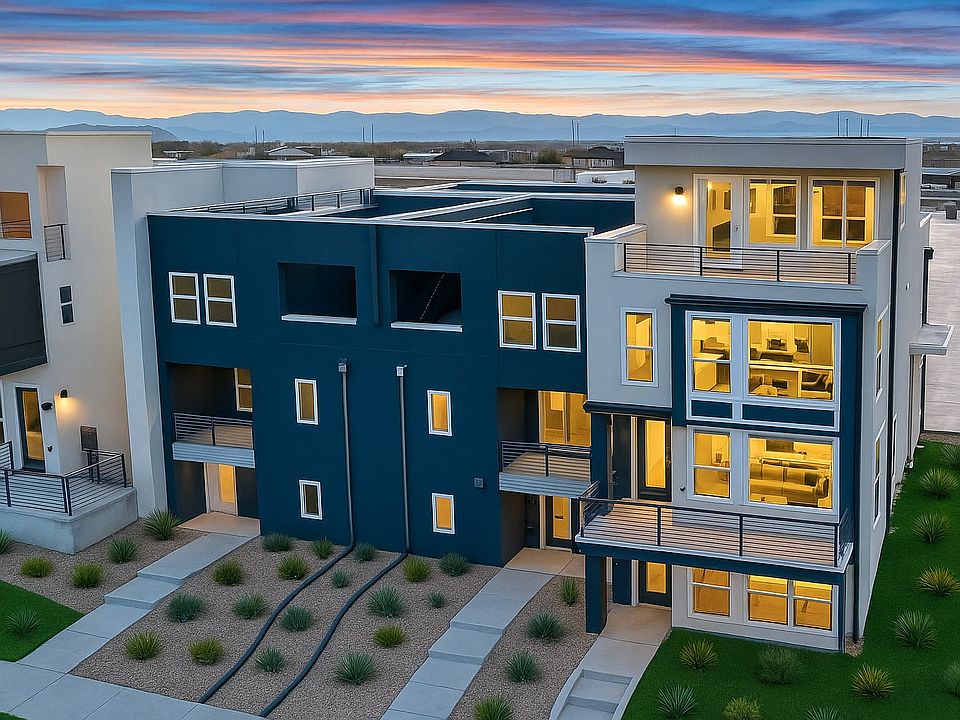 Front elevation of a townhouse from sego homes