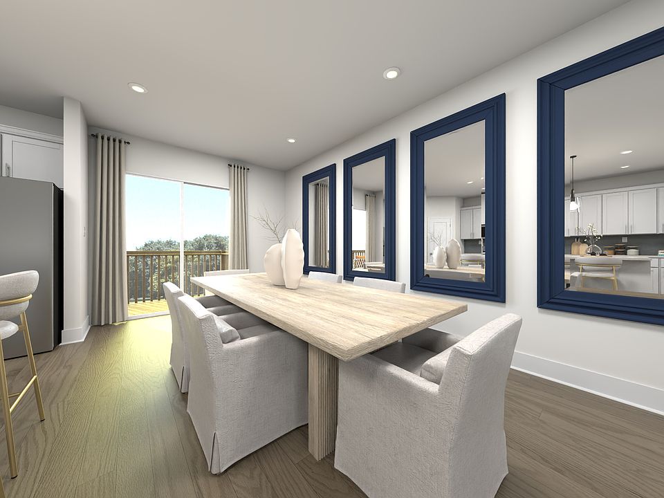 The open-concept floorplan allows for an easy flow between the kitchen and dining areas.