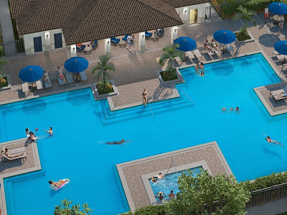 Swimming pool aerial view