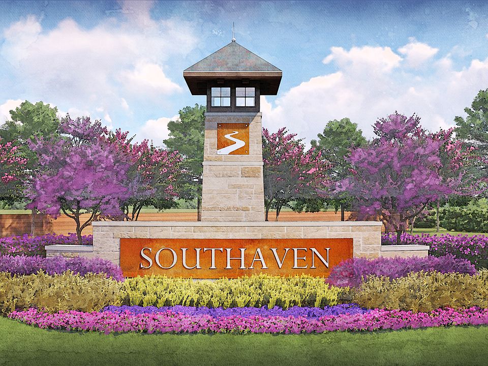 Rendering of the beautiful Southaven community monument at the entrance of the community.